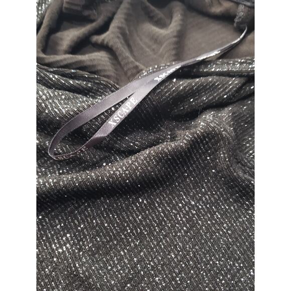 Xscape Black V Neck Flare Long Sleeve Blouse Evening Top - Picture 5 of 9